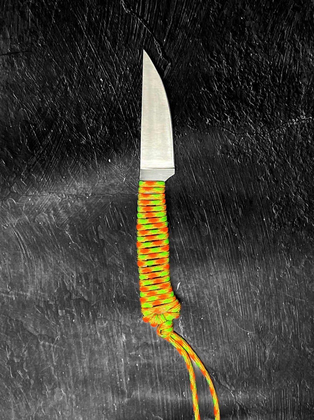 Outdoor Hiking Utility Paracord EDC Knife - Neon Green/Orange