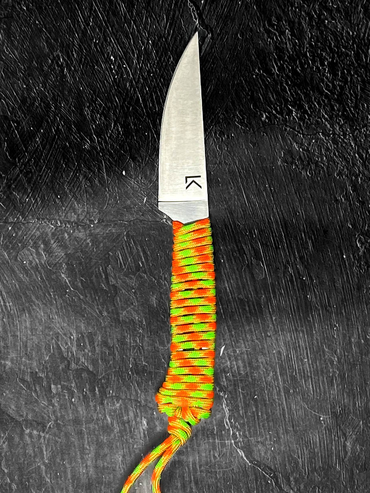 Outdoor Hiking Utility Paracord EDC Knife - Neon Green/Orange