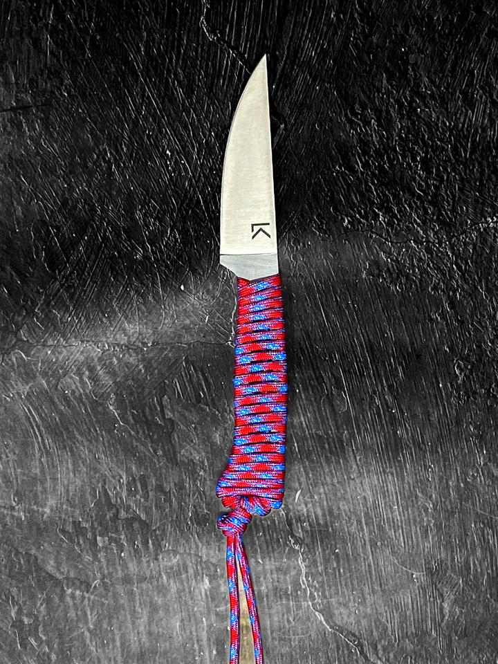 Outdoor Hiking Utility Paracord EDC Knife - Red/Blue